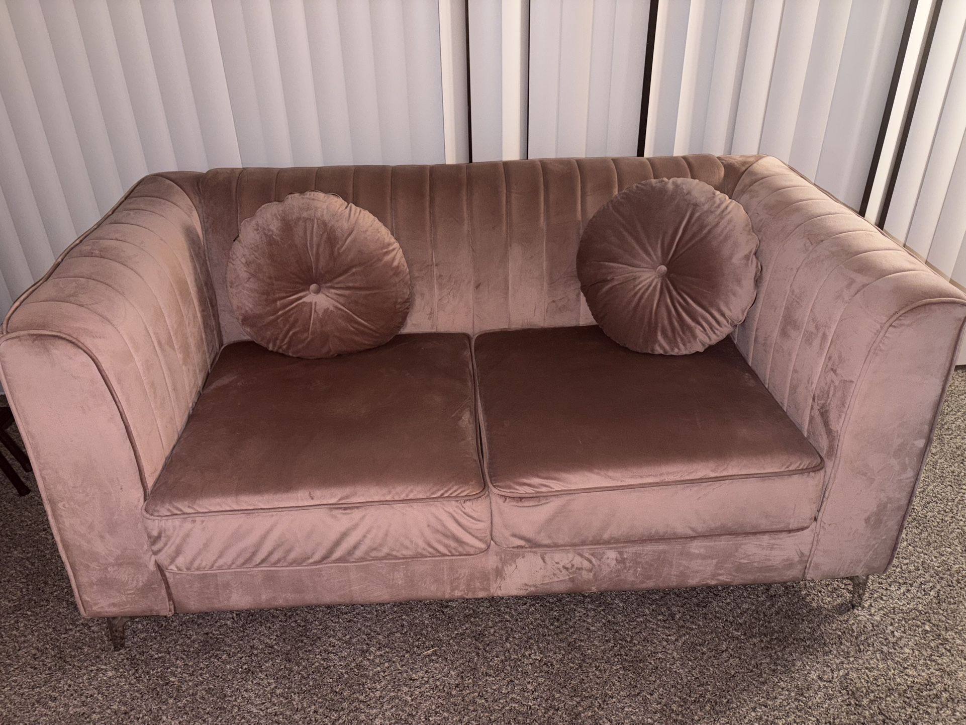 Blush sofa And love Seat
