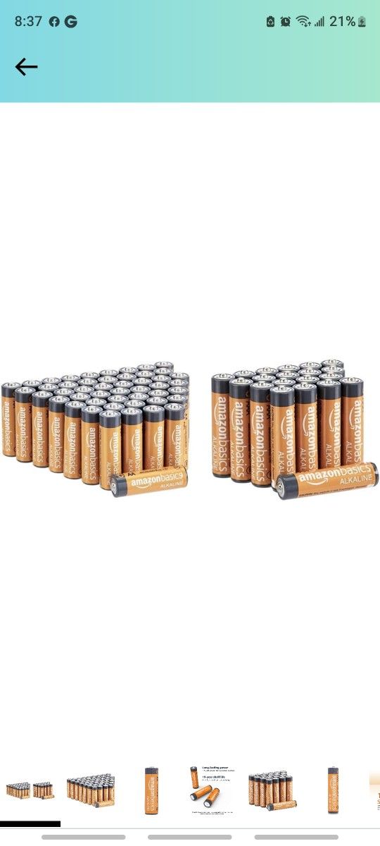 Amazon Basics 48 Pack AA High-Performance Alkaline Batteries, 10-Year Shelf Life, Easy to Open Value Pack & 20 Pack AAA High-Performance Alkaline Batt