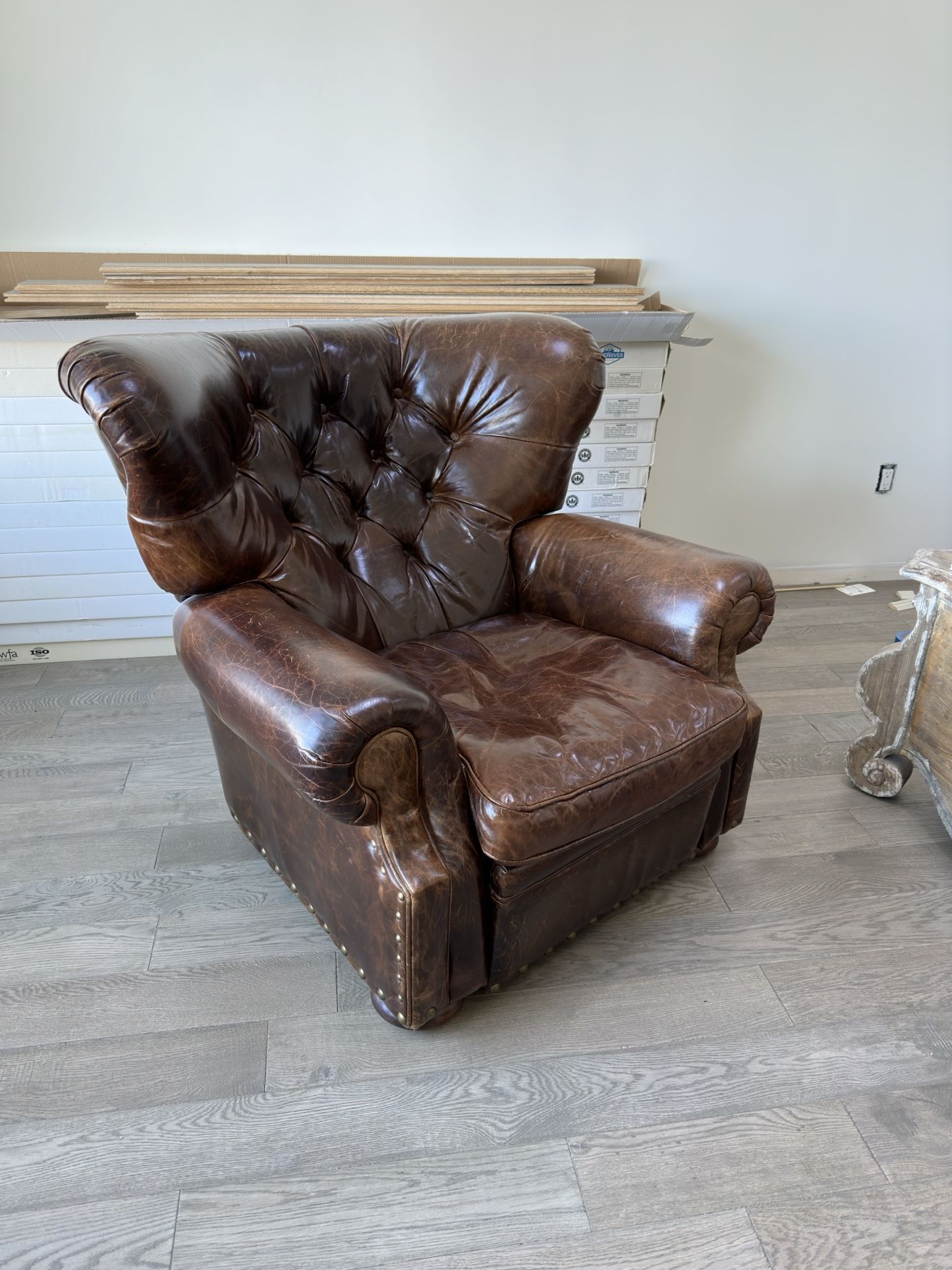 Restoration Hardware Leather Recliner Chair