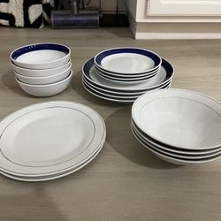 Plates Set - 8 Bowls And 10 Plates 