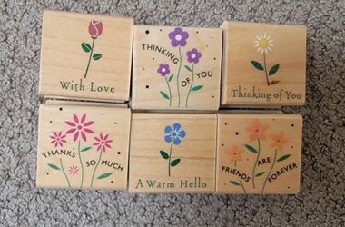 Floral wooden stamp sets