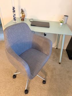Gray Fabric Office Chair with Casters