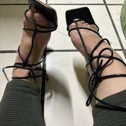 Black Lace Up Heels