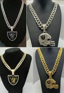 20 or 24" Raiders Iced Out Cuban Chain Necklacesold separately. Most teams available. SHIPPING AVAILABLE