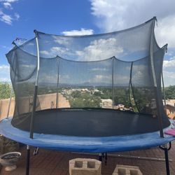 Trampoline With Netting And Ladder