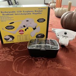 NEW Lighted Magnifier Headset With 5 Lenses