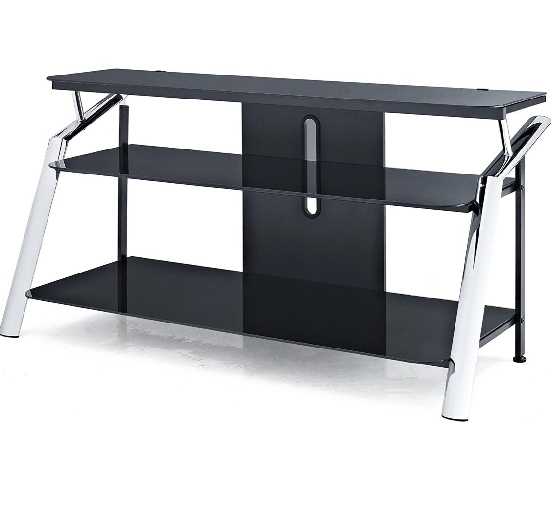 Altra Furniture Chrome and Glass TV Stand