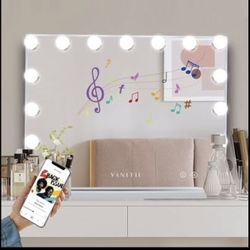 Vanity Mirror  Lighted Makeup Mirror with Bulbs 3 Lighting Modes and Desktop Light up Mirror
