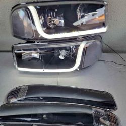 99-06 Sierra Yukon LED Headlights Luces Micas Calaveras Faros Faroles Focos Headlamps 