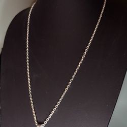 24” Heavy Sterling Silver Paved Cross Pendant Necklace