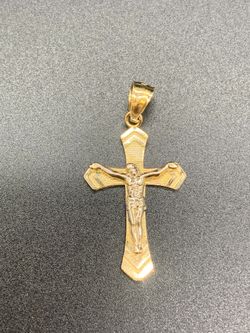 1.25" Gold Crucifix pendant #33569