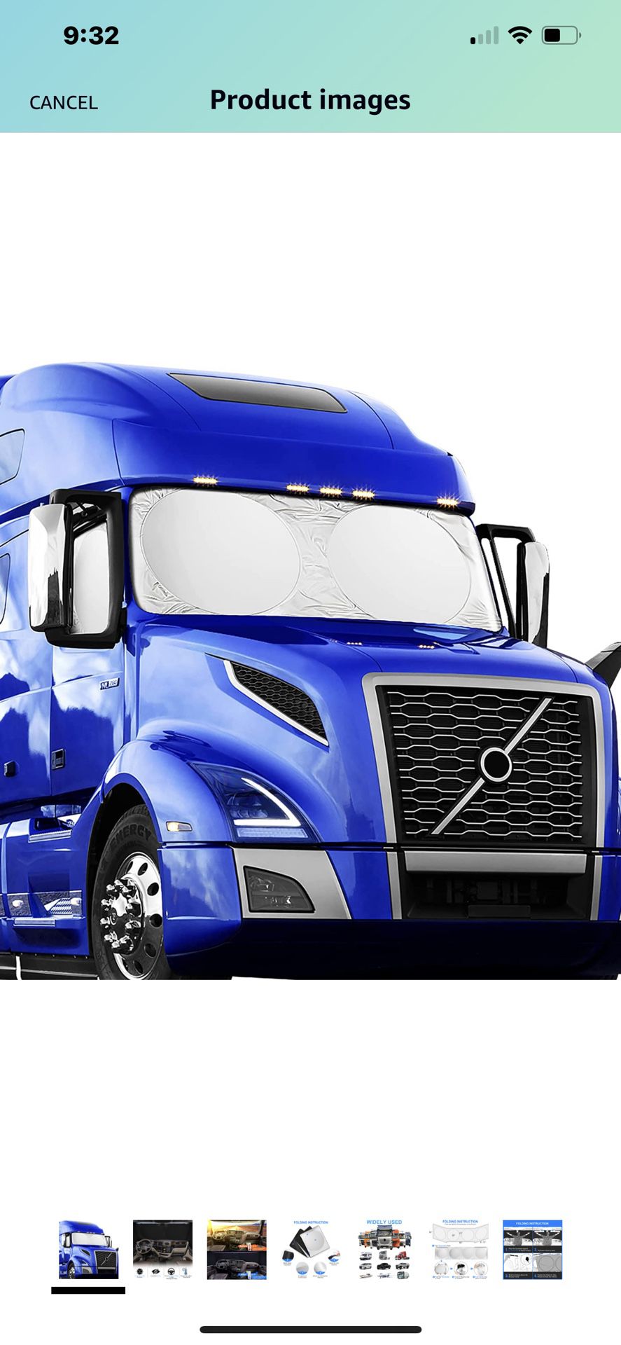 Semi-Truck Sun Shade for Windshield and Side Window,Maximum Coverage Sunshade for Automotive Windshield to Block UV/Sun Heat Rays and Lower Cab Temper