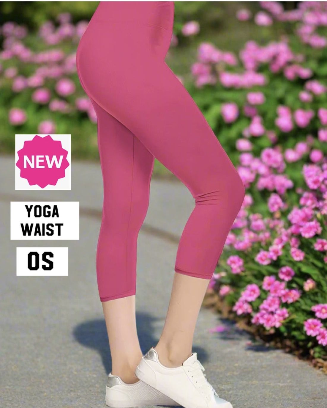 NEW Womens Pink Capri Leggings Soft As Lularoe OS/TC