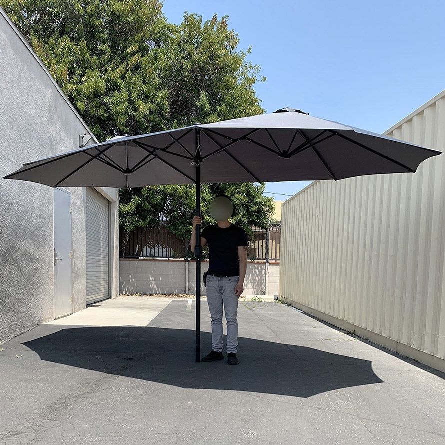 15 ft patio double-sided umbrella with base 15FT Umbrella and 2 Sandbags 15FT Outdoor Patio Garden Umbrella Introducing our 15ft Outdoor Patio Umbrella the perfect blend of style Mondawe 15ft Double-Sided Solar RGB