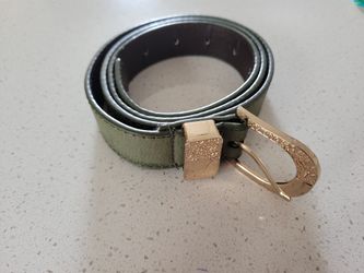 Avocado Green Leather Belt