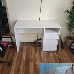 Writing Desk With Drawers - WHITE