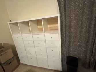 IKEA Kallax 4x4 Shelf with 12 Drawer Inserts