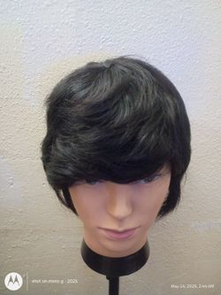 Synthetic wig new color black boy cut, for men and women
