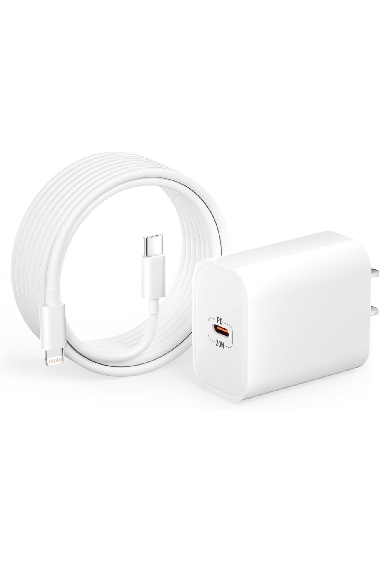 iPhone Charger Fast Charging [Apple MFi Certified] 20W PD USB-C Wall Charger with 6FT USB-C to Lightning Cable Compatible with iPhone 14 13 12 11 Pro 