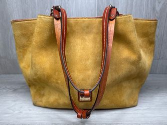 Dooney & Bourkke Suede Flynn Tote Handbag - Mustard Yellow (A1D022787)