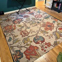 2 piece 8'x10' Floral Print Washable Rug (Ruggable brand)