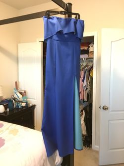 Blue Strapless Mermaid Gown