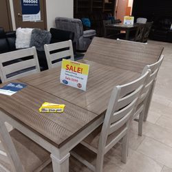 Jessica Dining Table Sets W/6 Chairs---$599---Wow!!!---Delivery And Setup Available 