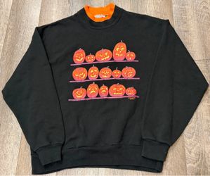 Vintage Halloween Pumpkin Jack-O-Lantern Crewneck Sweater size Large