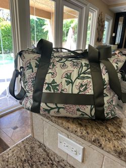 New Ink & Barrel Floral Weekender Duffle Bag Laptop Anywhere tote new with Tags