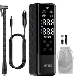 Smart Tire Inflator, 150 PSI Portable Air Compressor, Inflates 3 Times Faster, with Dual LCD Display Tire Pressure Gauge, Corded Air Pump  Very easy t