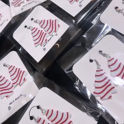 NEW Christmas Tree Cake Earrings Acrylic 