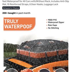Asinking Car Roof Bag Rooftop top Cargo Carrier Bag 21 Cubic feet Waterproof for All Cars with/Without Rack, Includes Anti-Slip Mat, 10 Reinforced Str