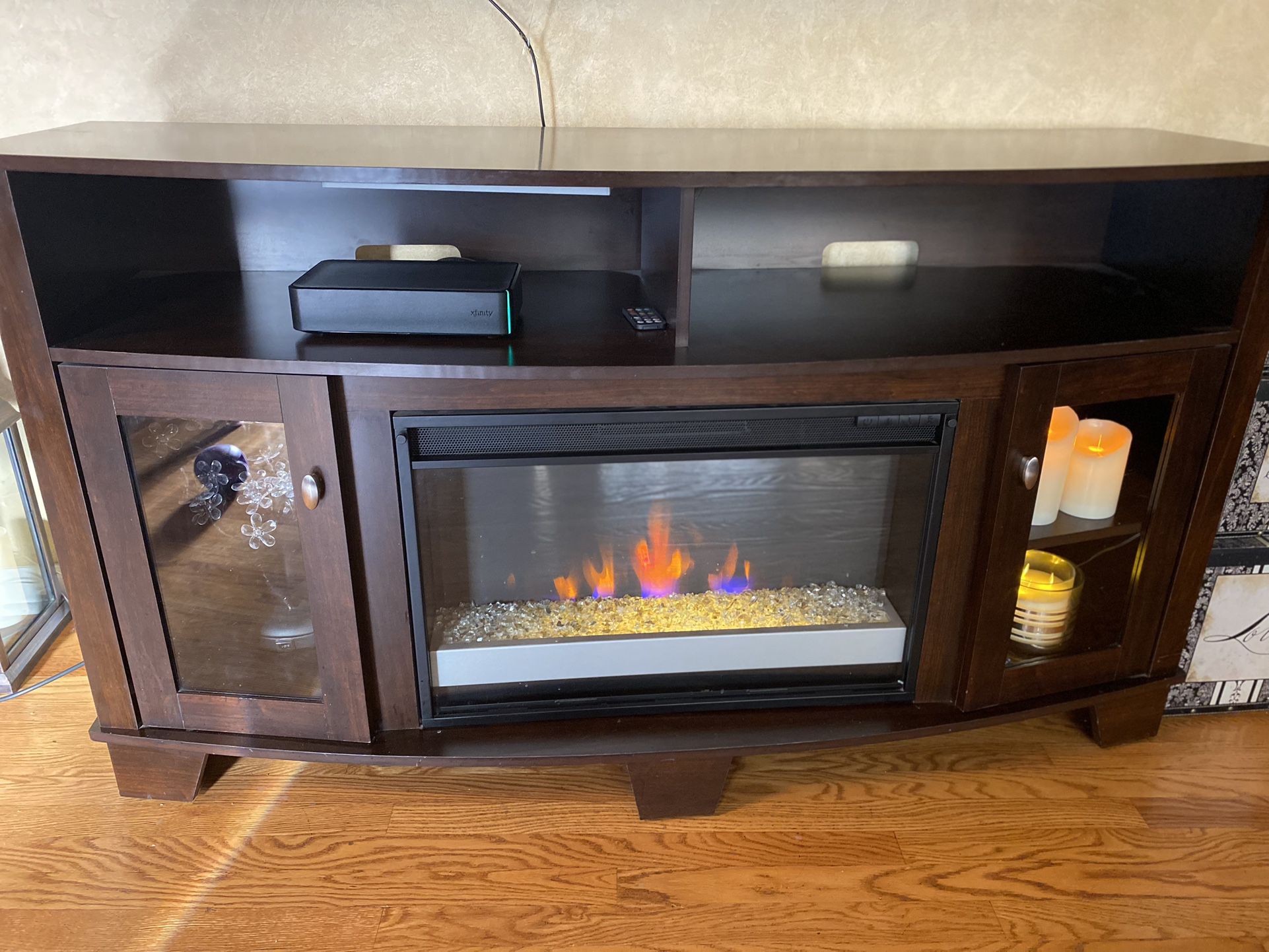 Electric Fireplace With Heater & Remote