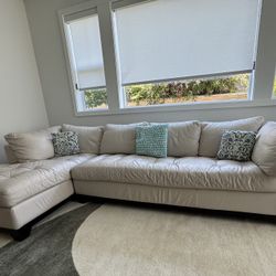 Premium Genuine Leather Couch + Chaise Lounge