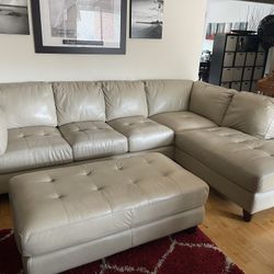 Gorgeous Leather Sleeper Sofa Sectional With Ottoman