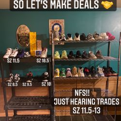 Size 8.5-11.5 Heat Yeezys Jordan’s New Balance Supreme Off-White Bape Human Race Polo Vintage Shoes Kobe 