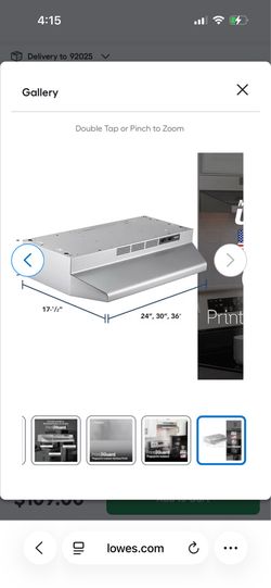 Broan-NuTone 30 inch Ductless 50-CFM Recirculating Fingerprint Resistant Stainless-Steel Finish Under Cabinet Range Hood