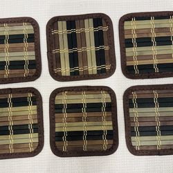 Set of 6 Bamboo Coasters NEW $5 EACH SET -Multiples Available