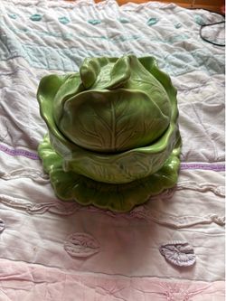 Cabbage Shaped Soup Tureen and Plate