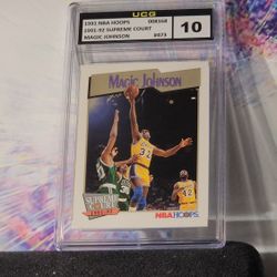 1991 Hoops #473 Magic Johnson UCG GEM 10 