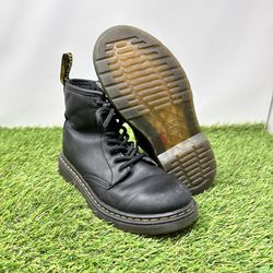 Doc Martens 1460J Combat Boots Youth Size 2 Lace Up Side Zip Black