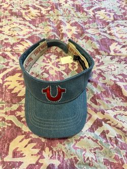 True Religion Denim Visor with Rhinestone Logo