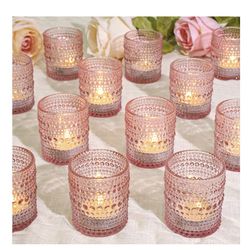 Glass Candle Holder 24 Pcs New