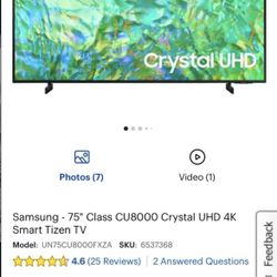 TV Samsung 75inch Smart Tv