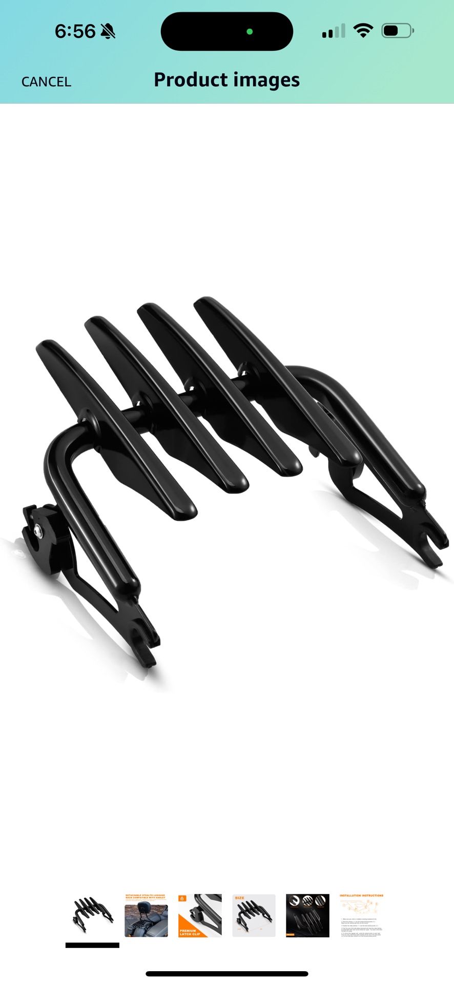 Eumti Stealth Mounting Luggage Rack Detachable Motorcycle Trunk Rack Black Compatible with Harley Touring CVO Road Glide Road King Electra Glide Stree