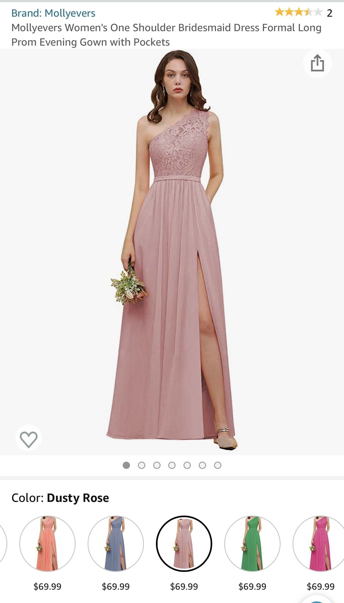 Dusty Rose Formal Dress Size 8