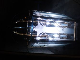 Solid Brass & Beveled Glass Hanging Chandelier