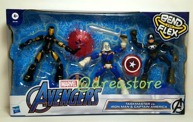 Marvel avemgers bend and flex Taskmaster vs Iron Man and Captain America