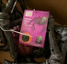 Home Depot Halloween LED Poseable Spider VIRAL New In Box Green Purple Light Up
