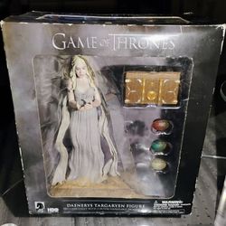 "GOT" DAENERYS TARGARYEN STATUE FIGURE &  CHEST W/ 3 DINO EGGS... NIB